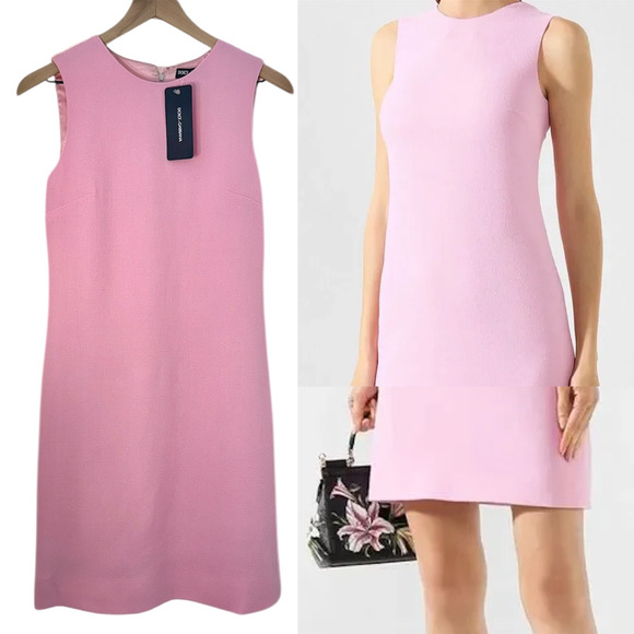 $1,250 Dolce & Gabbana NWT Light Pink Designer Dress Size Italian 38 / US Small - Picture 2 of 15